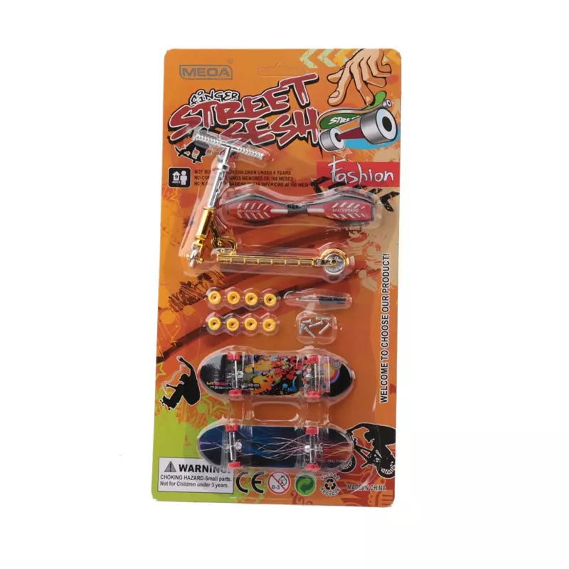 Lot De 4 Finger Skate – Mini Skateboards Doigts, Rouge Et Noir, Avec Trottinettes, Cadeau Enfant