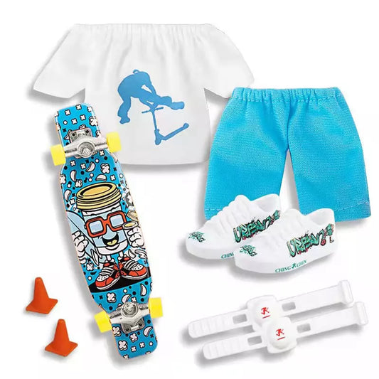 Finger Skate + Tenue bleu