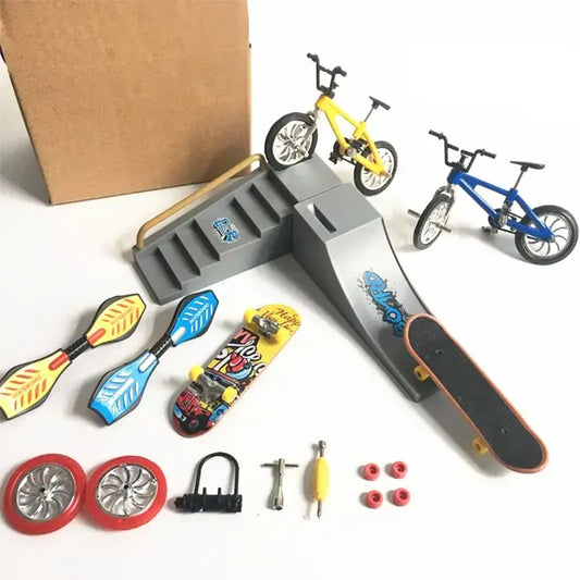 Pack: 2 Finger Skate, 2 Finger BMX, Mini Rampe Escalier